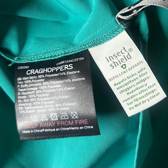 Craghoppers Insect Shield Button Down Shirt Green Women’s 12 - Picture 8 of 14